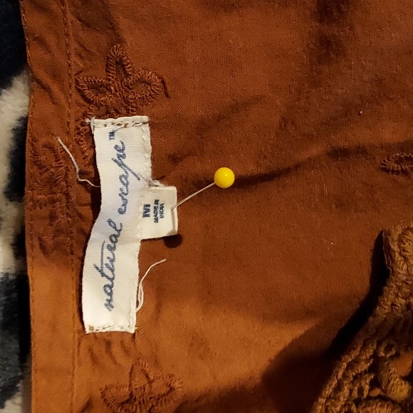 brown embroidered tunic M - Picture 6 of 7